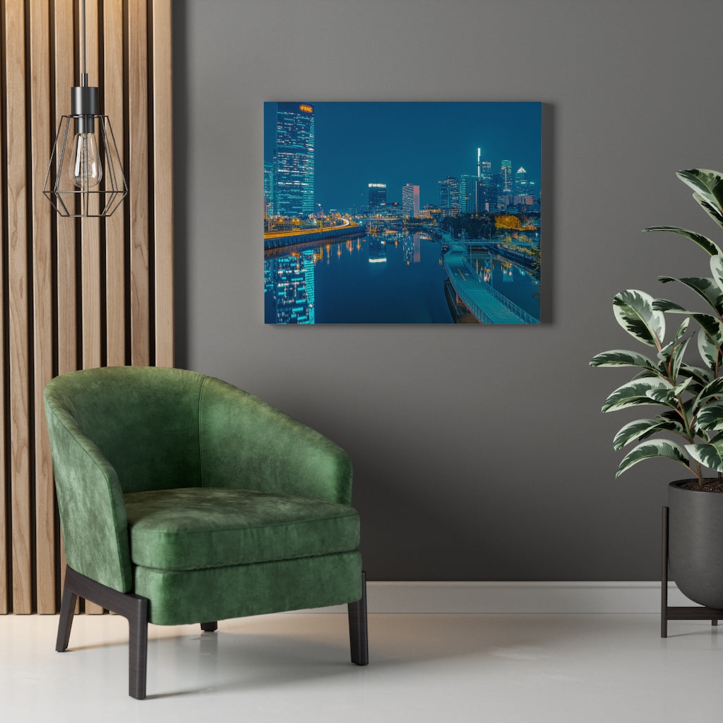 Philadelphia Skyline from the South Street Bridge; Home Office Decor Wall Canvas Art Gallery Wraps