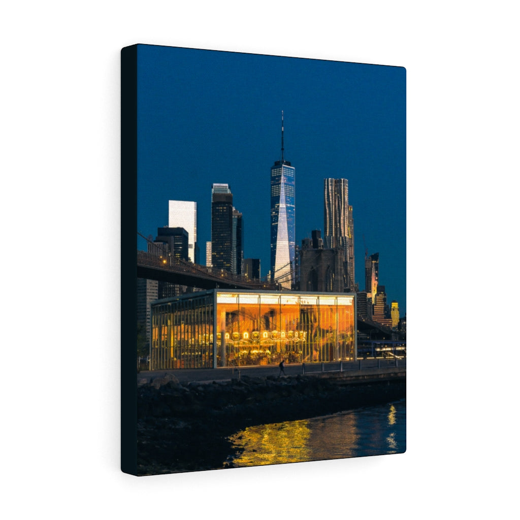 View of the New York Skyline from Brooklyn Bridge Park; Home Office Decor Wall Canvas Art Gallery Wraps