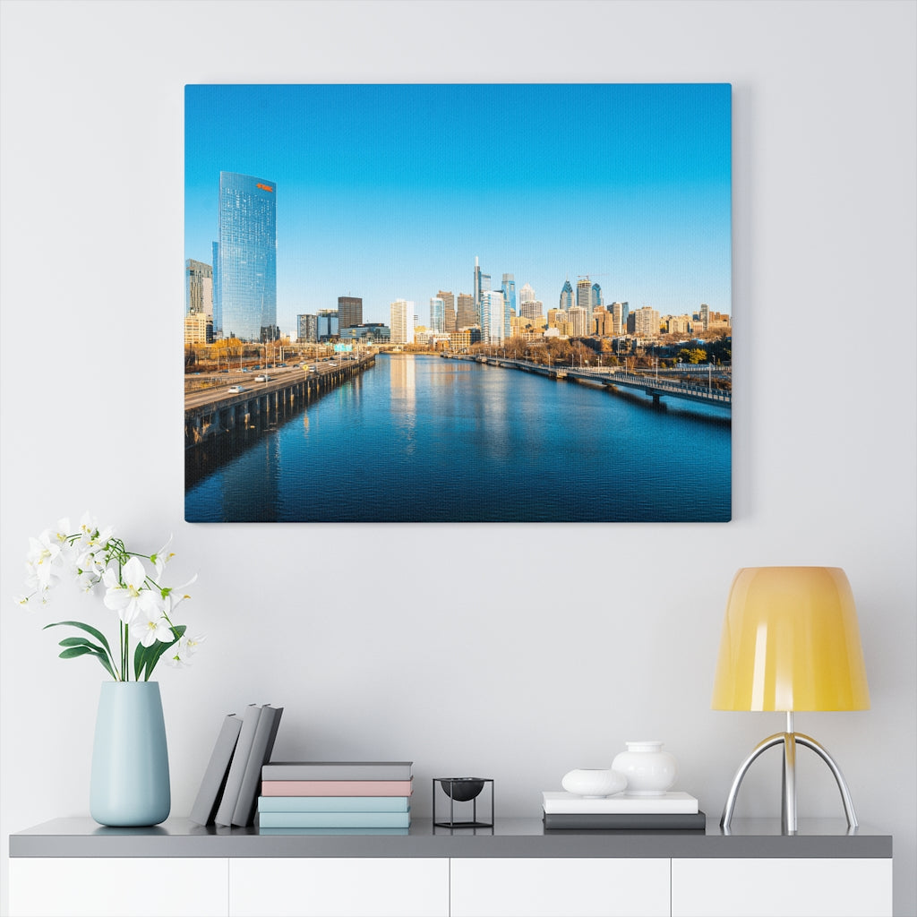 Philadelphia Skyline Daytime Home Office Decor Wall Canvas Art Gallery Wraps