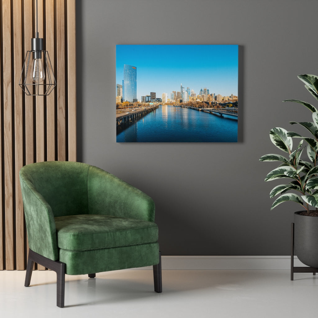 Philadelphia Skyline Daytime Home Office Decor Wall Canvas Art Gallery Wraps